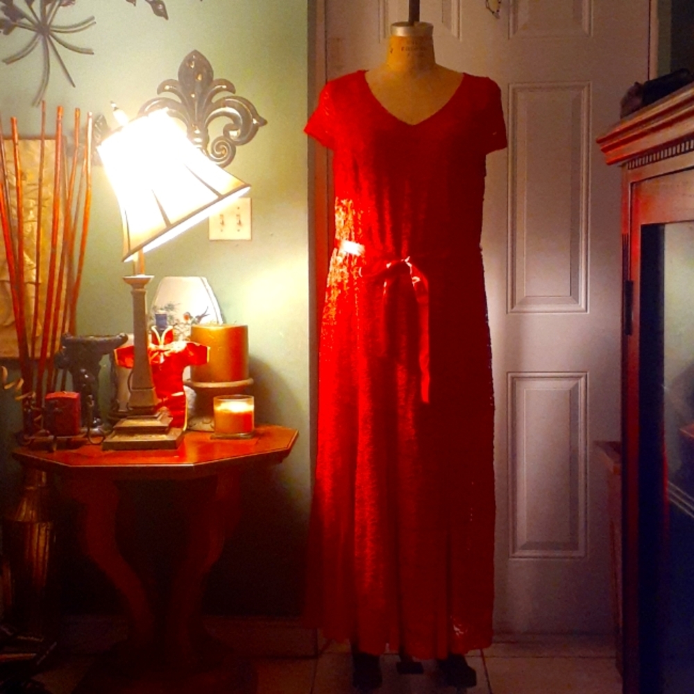 Cardalite women's lace red dress